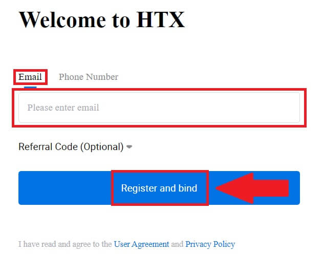 Fiók létrehozása és regisztráció a HTX-nél Fiók létrehozása és regisztráció a HTX-nél